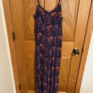 Allison Joy Blue and Orange Floral Jumpsuit